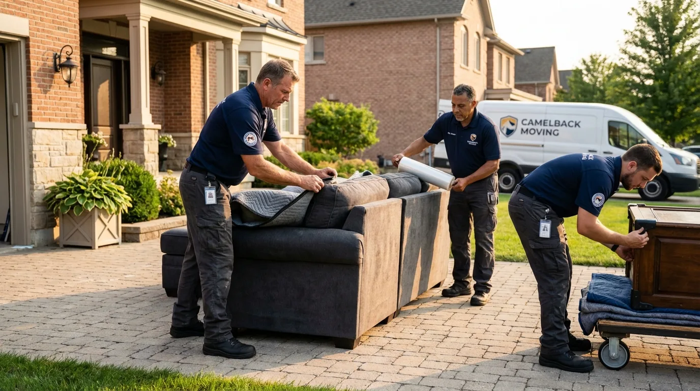 Large estate moving crew wrapping furniture in Rockledge, FL